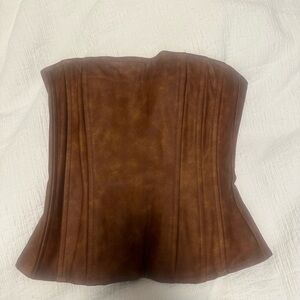 WE WORE WHAT brand new faux leather top